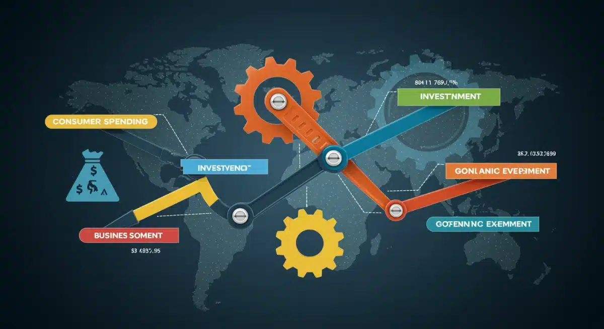 Interconnected economic indicators influencing US GDP growth