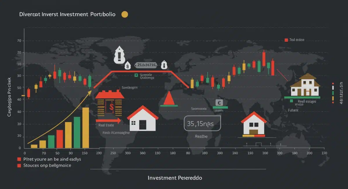 Diverse investment portfolio with underperforming assets highlighted