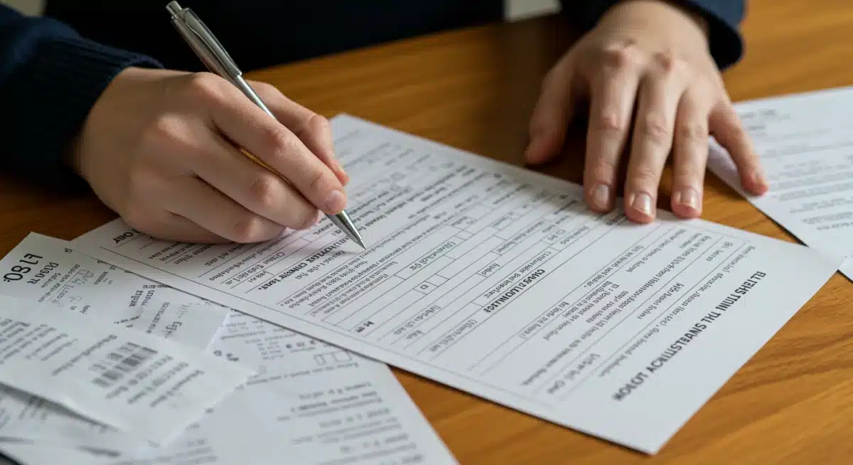 Hands filling out a rental assistance application form