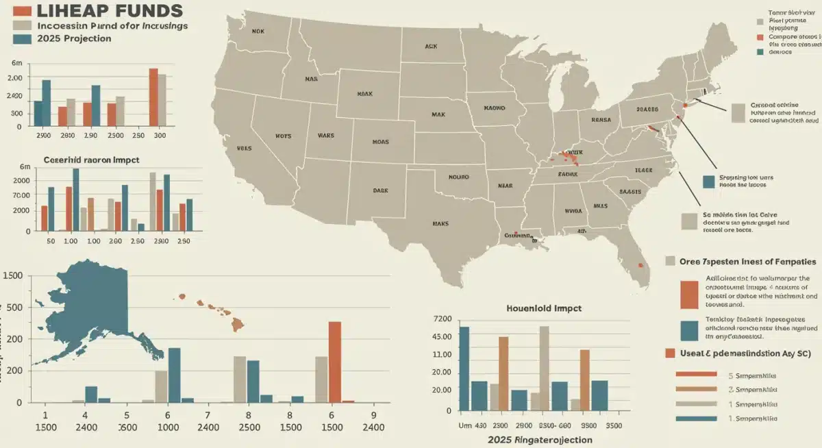 Infographic showing LIHEAP fund distribution across US states 2025