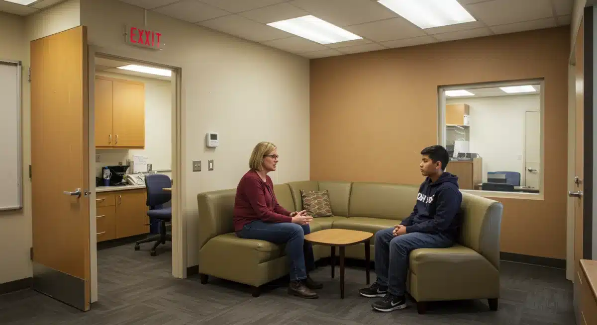 School counselor providing direct mental health support to a student