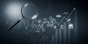Financial chart with rising interest rates and investment symbols, symbolizing future economic changes.