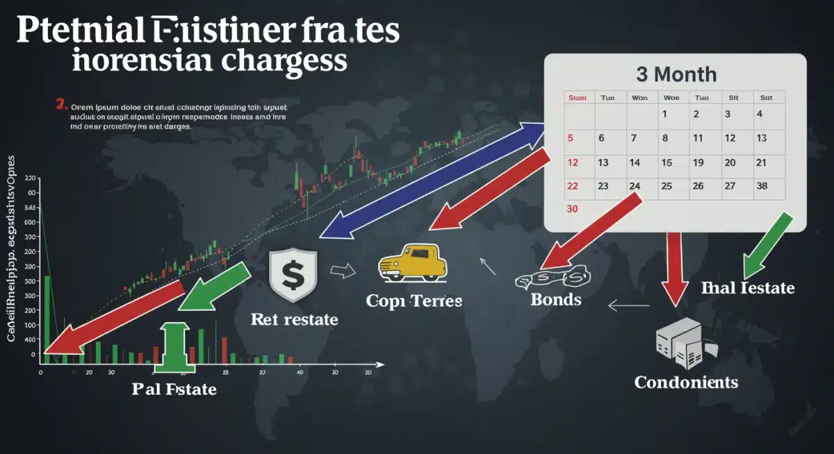 Diversified investment portfolio reacting to interest rate changes over a three-month horizon.