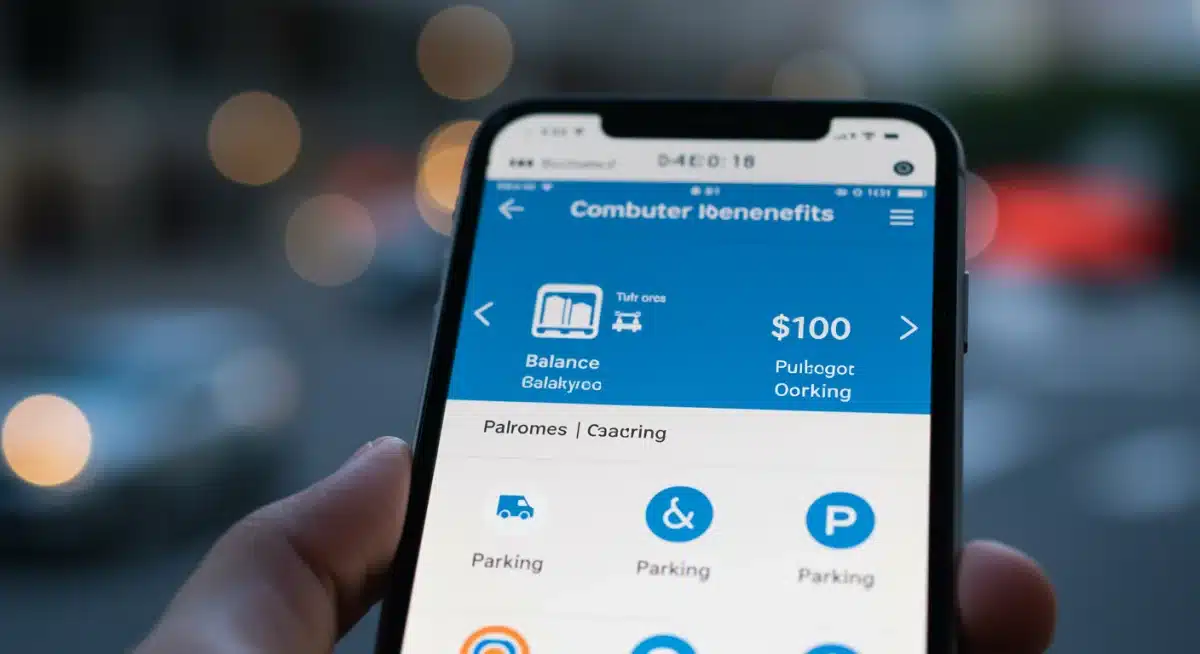 Smartphone app showing commuter benefits balance and options