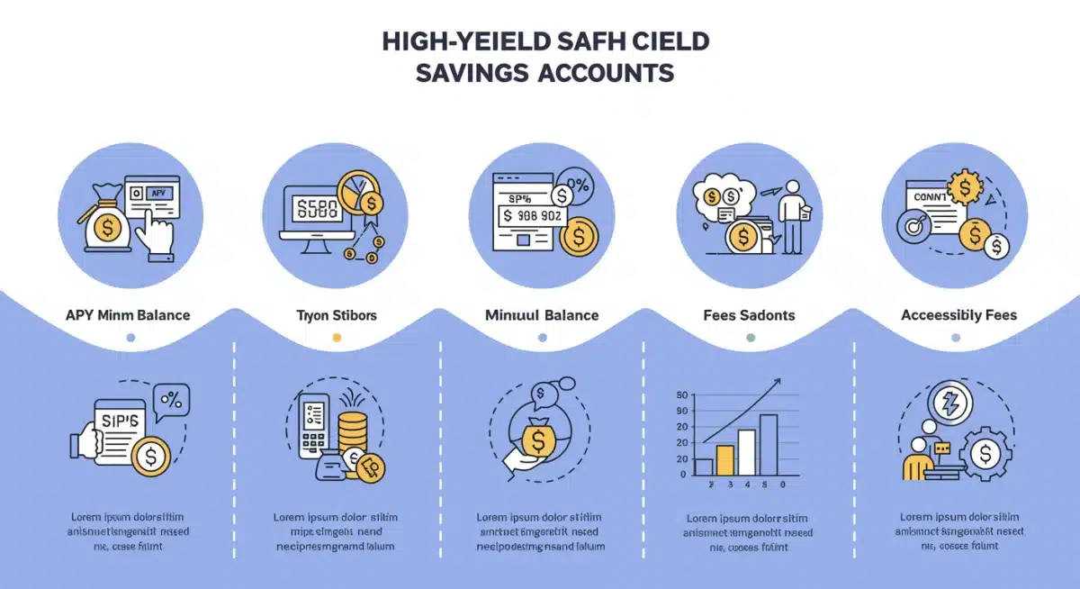 Infographic comparing features of five high-yield savings accounts