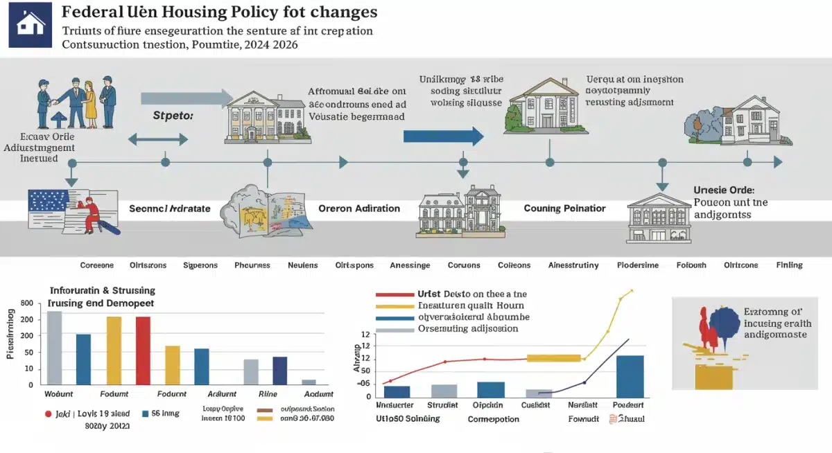 Infographic detailing federal housing policy timeline and unit creation projections