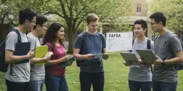 College students discussing 2026 FAFSA changes on campus
