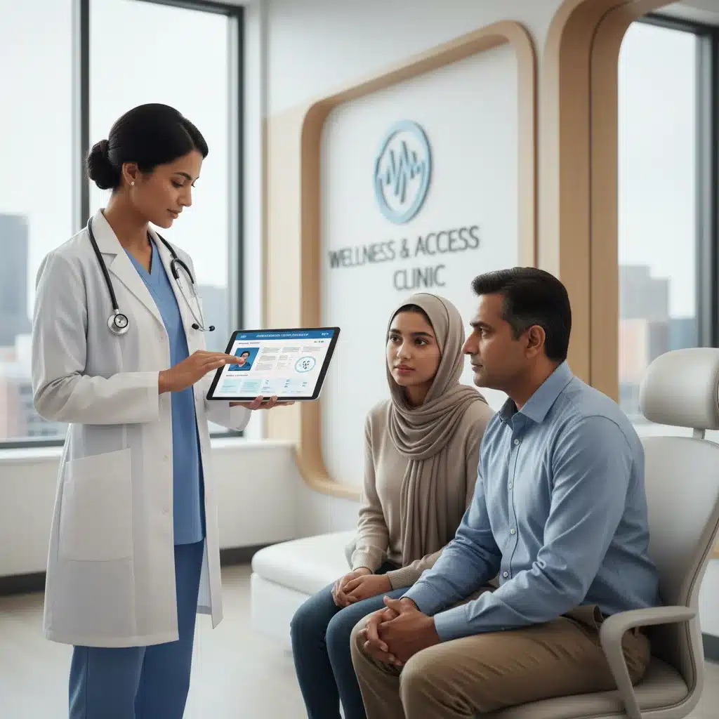 Doctor discussing patient care options under new regulations