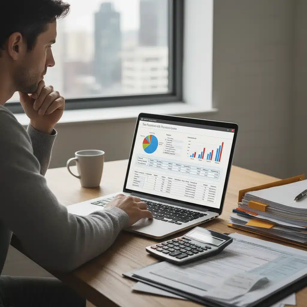 Person calculating tax benefits with software, focusing on Child Tax Credit.