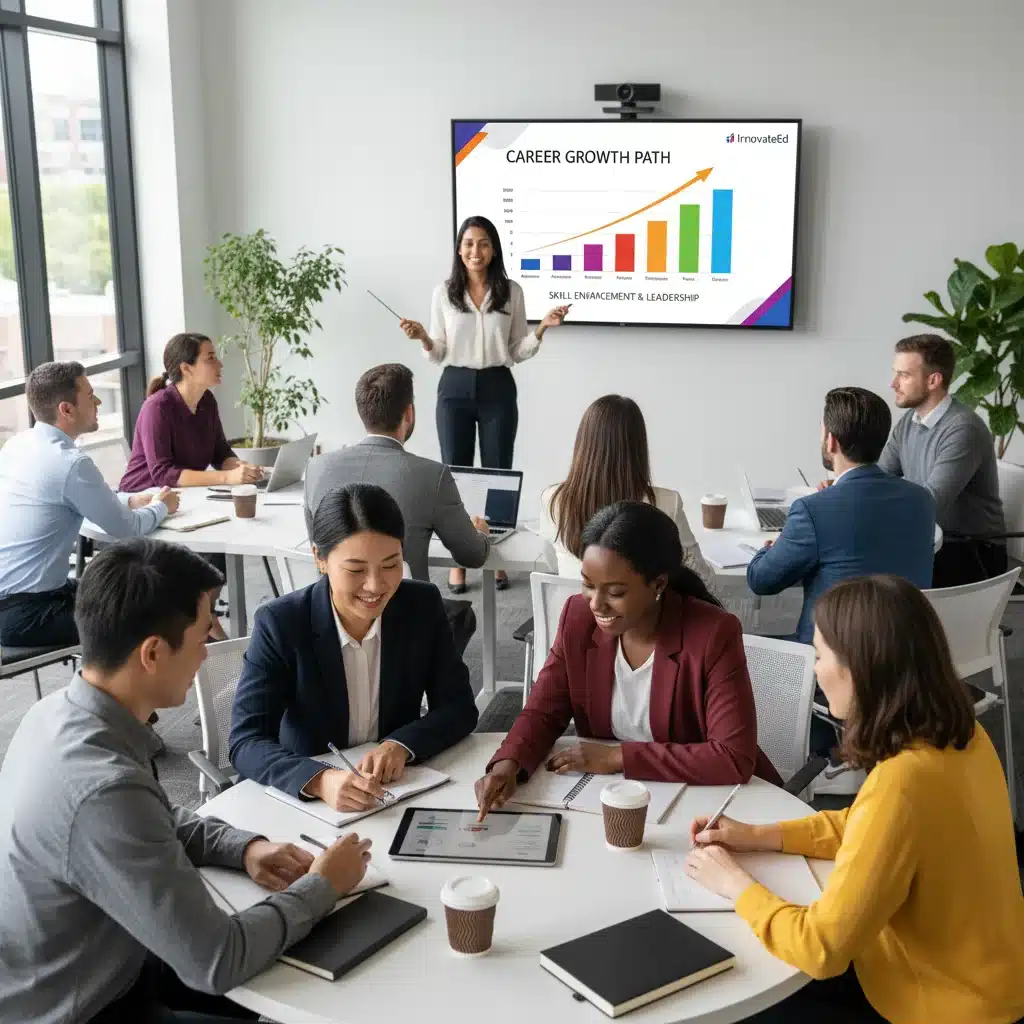 Employees engaged in professional development workshop