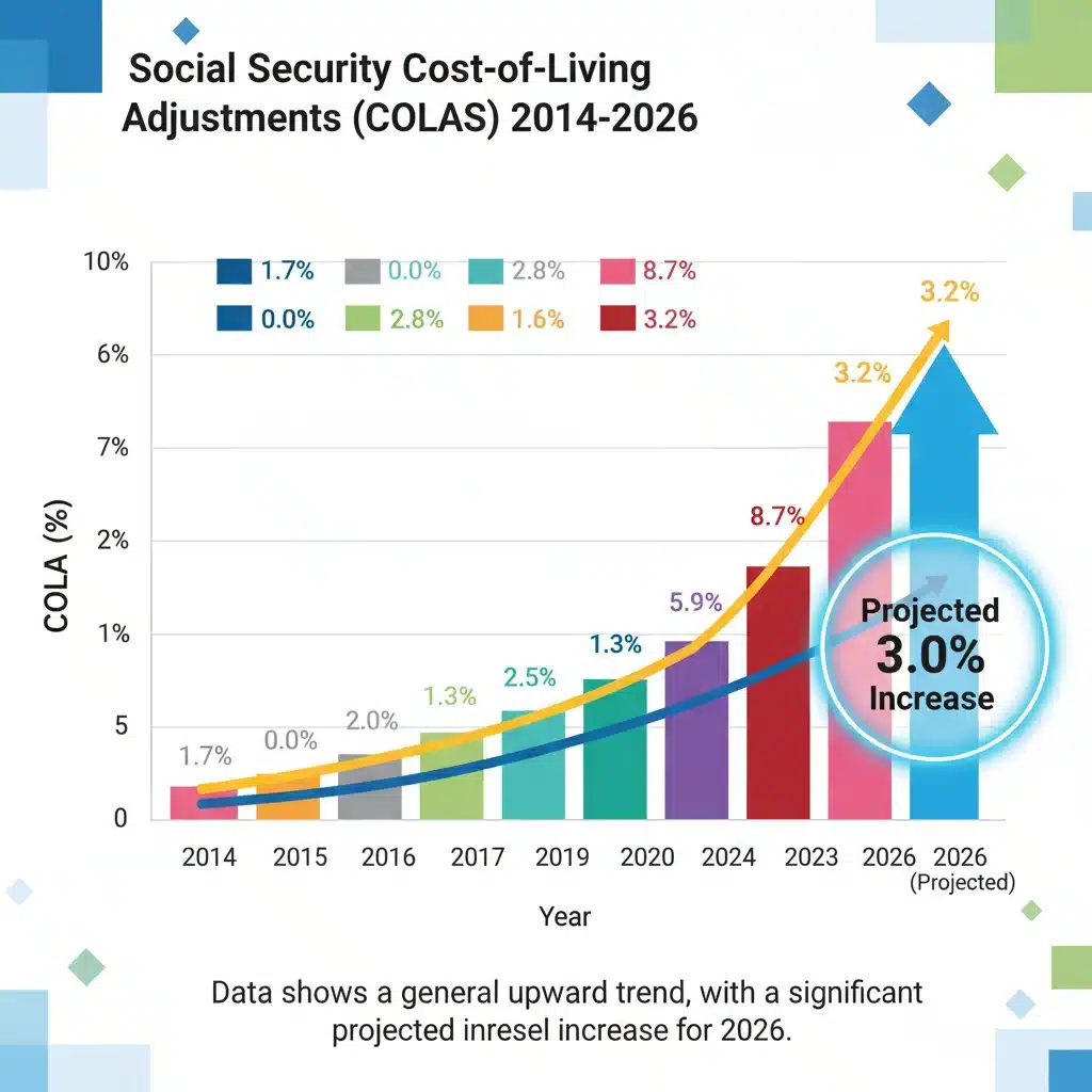 Historical Social Security COLA trends and 2026 projection