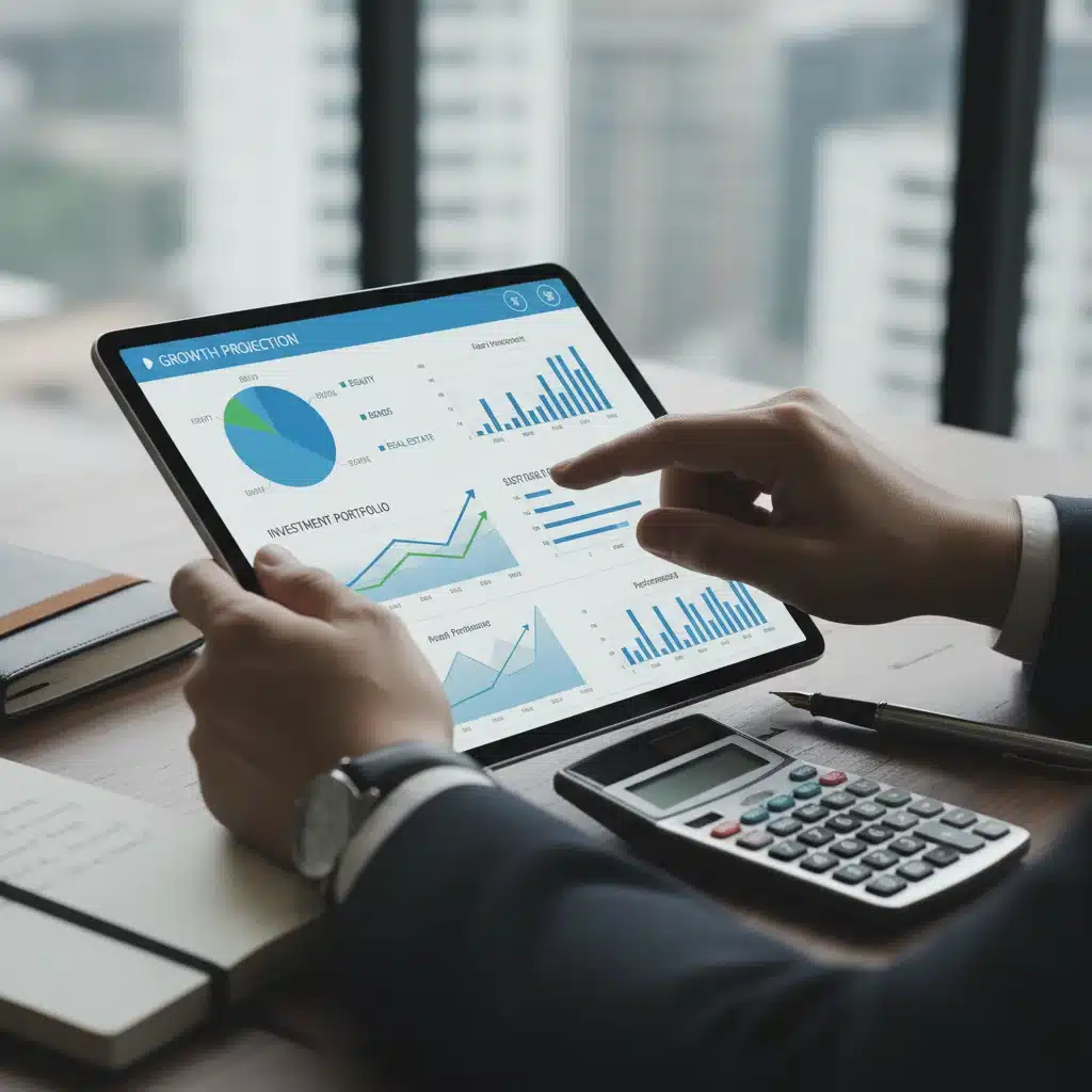 Analyzing investment portfolio growth on a digital tablet for retirement planning.