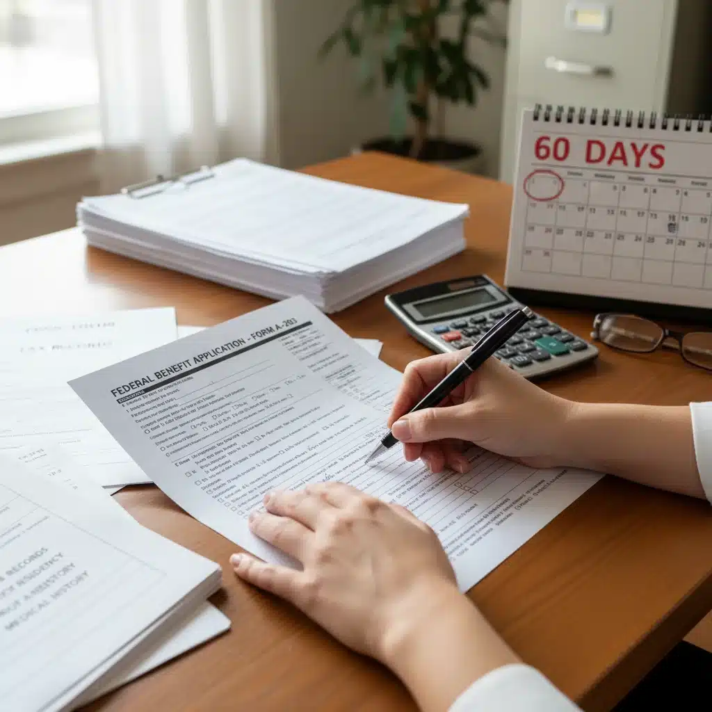 Detailed application process for disability benefits.